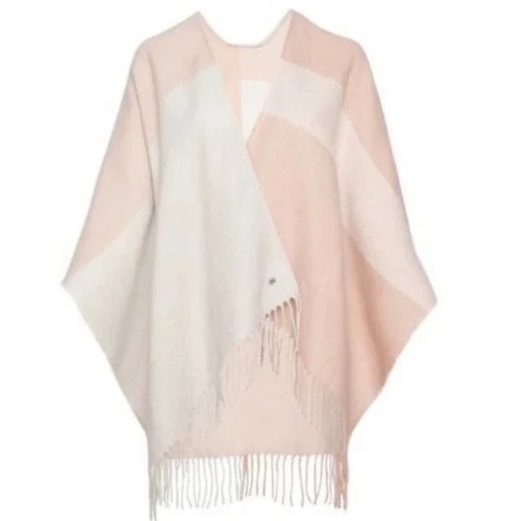 SOIA & KYO Poncho Woven Scarfigan with Fringe in Quartz One Size NWT - Picture 3 of 10